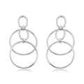 Italian Sterling Silver Circle Drop Interlocked Statement Earrings 7.50 Grams - Sticky add to cart bar