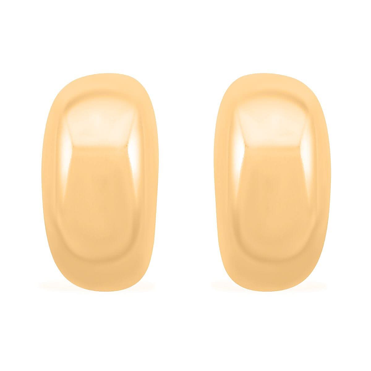 Italian 14K Yellow Gold Over Sterling Silver Bold Dome Statement Earrings 5.70 Grams