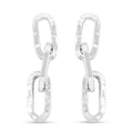 Italian Sterling Silver Textured Paper Clip 3 Row Drop Statement Earrings 5.70 Grams - Sticky add to cart bar
