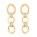 Italian 14K Yellow Gold Over Sterling Silver Interlocked Drop Statement Earrings 11.10 Grams - Sticky add to cart bar