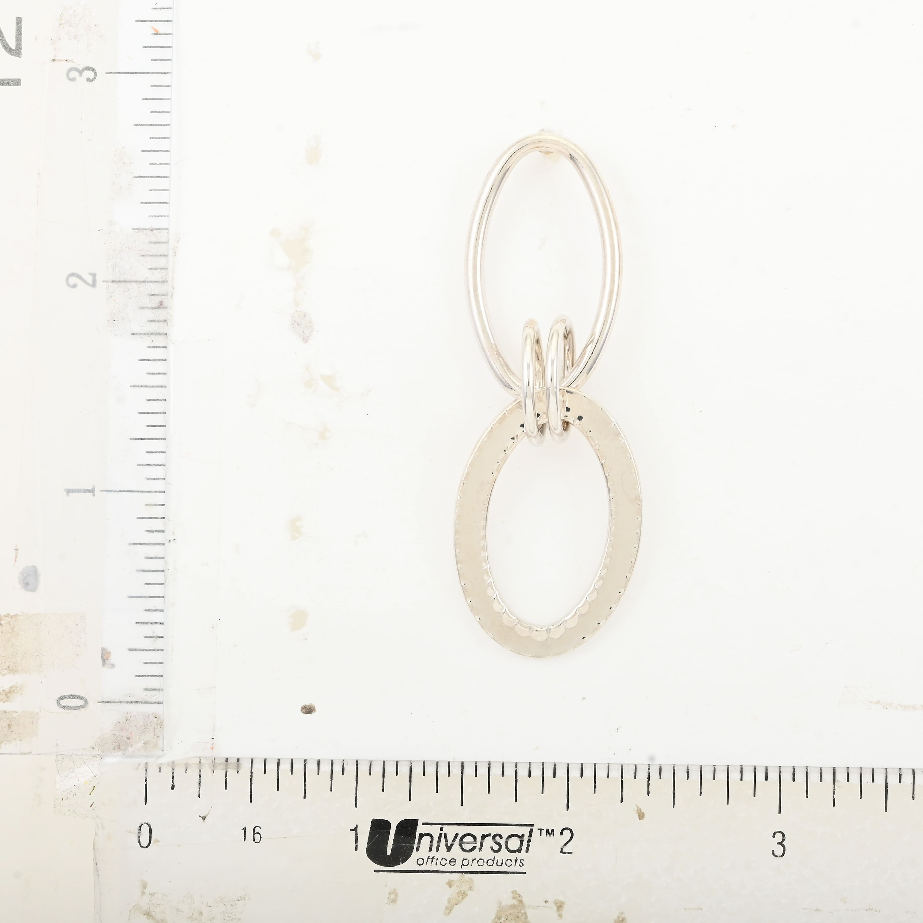 Italian Sterling Silver Triple Tear Drop Interlocked Drop Statement Earrings 12.40 Grams