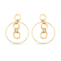 Italian 14K Yellow Gold Over Sterling Silver Multi Row Drop Interlocked Statement Earrings 13.40 Grams - Sticky add to cart bar