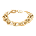 Italian 14K Yellow Gold Over Sterling Silver Interlocked Statement Bracelet (7.50-8.50In) 21.60 Grams - Sticky add to cart bar
