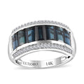Luxoro 14K White Gold AAA Monte Belo Indicolite, Diamond (G-H, I2) (0.20 cts) Ring (Size 7.0) (4.15 g) 3.00 ctw - Sticky add to cart bar