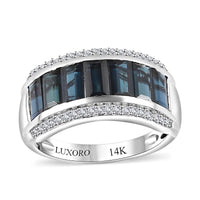Luxoro 14K White Gold AAA Monte Belo Indicolite, Diamond (G-H, I2) (0.20 cts) Ring (Size 7.0) (4.15 g) 3.00 ctw