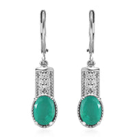 Emeraldine Quartz (Triplet) Lever Back Earrings in Stainless Steel 3.20 ctw