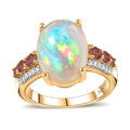 Premium Ethiopian Welo Opal, Multi Gemstone Ring in Vermeil YG Over Sterling Silver (Size 6.0) 4.40 ctw - Sticky add to cart bar