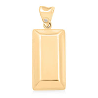 10K Yellow Gold Diamond Accent Bar Pendant without Chain 1.3 Grams
