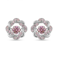 Simulated Pink Diamond Stud Earrings in Platinum Over Sterling Silver 2.10 ctw