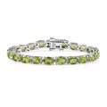 Peridot Tennis Bracelet in Platinum Over Sterling Silver (6.50 In) (Del. in 10-12 Days) 15.85 ctw - Sticky add to cart bar
