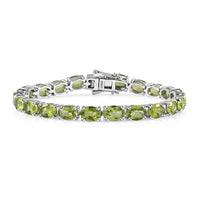 Peridot Tennis Bracelet in Platinum Over Sterling Silver (6.50 In) (Del. in 10-12 Days) 15.85 ctw