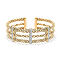 Italian Simulated Diamond Bangle Bracelet in 14K Yellow Gold Over Sterling Silver (6.50 In) 2.25 ctw - Sticky add to cart bar