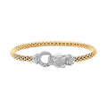 Italian Simulated Diamond Bangle Bracelet in 14K YG Over and Sterling Silver (6.50 In) 2.25 ctw - Sticky add to cart bar