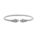 Italian Simulated Green, White and Black Diamond Bangle Bracelet in Sterling Silver (6.25 In) 2.40 ctw - Sticky add to cart bar
