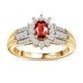 AAA Red Sapphire, White Zircon Ring in Vermeil YG Over Sterling Silver (Size 7.0) 1.15 ctw - Sticky add to cart bar