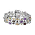 Multi Gemstone Bracelet in Platinum Over Sterling Silver (6.50 In) 19.10 ctw - Sticky add to cart bar