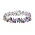 African Amethyst, Multi Gemstone Bracelet in Platinum Over Sterling Silver (7.25 In) 32.80 ctw - Sticky add to cart bar