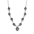 Indian Artistry Aquamarine Carved 21.50 ctw Leaf Necklace in Sterling Silver 18-20 Inches - Sticky add to cart bar