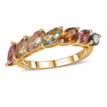 Premium Multi-Tourmaline 7 Stone Ring in Vermeil YG Over Sterling Silver (Size 10.0) 1.60 ctw - Sticky add to cart bar