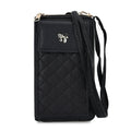 Black Faux Leather Multi-Purpose Crossbody Cellphone Bag (4.3"x1.6"x7.7") with Detachable Shoulder Strap (63") - Sticky add to cart bar