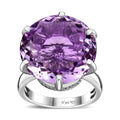 Rose De France Amethyst Solitaire Ring in Platinum Over Sterling Silver (Size 10.0) 14.85 ctw - Sticky add to cart bar