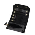 Blak Faux Leather Mini Jewelry Roll Organizer with Zipper (Openable Size 9.45"x5.51") (Closure Size 5.5"x2.55") - Sticky add to cart bar