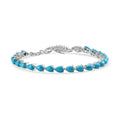 D'Joy Sleeping Beauty Turquoise Seahorse Bracelet in Platinum Over Sterling Silver (7.25 In) 8.50 ctw - Sticky add to cart bar