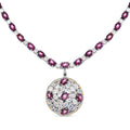 Blue Star Sapphire (DF), Moon Glow Moonstone Necklace (18 Inches) in Platinum Over Sterling Silver 28.90 ctw - Sticky add to cart bar
