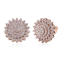 D'Joy Natural Pink Diamond I3 0.50 ctw Eternal Spark Cluster Stud Earrings in 18K Vermeil Rose Gold Over Sterling Silver