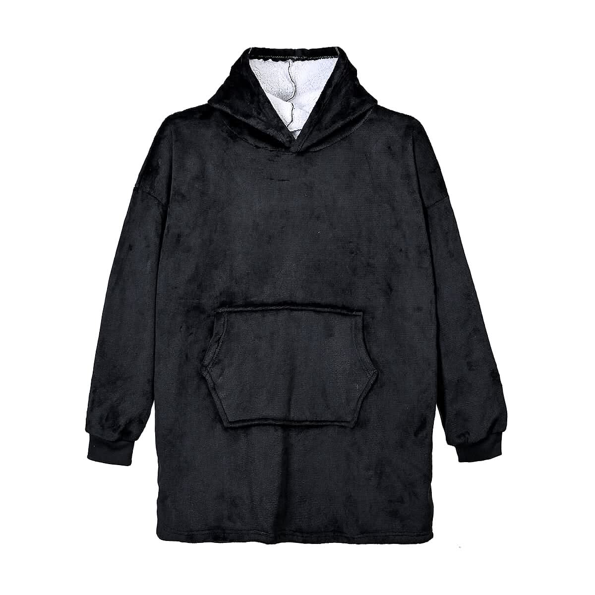 Solid Colored Warm and Cozy Blanket Hoodie with Kangaroo Pocket (31.5"x29.1")