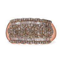 Natural Champagne Diamond Ring in Vermeil Rose Gold Over Sterling Silver (Size 10.0) 1.00 ctw