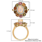Premium Ethiopian Welo Opal, Multi Gemstone Ring in Vermeil YG Over Sterling Silver (Size 10.0) 2.80 ctw