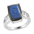 Malagasy Labradorite Solitaire Ring in Stainless Steel (Size 10.0) 6.60 ctw - Sticky add to cart bar