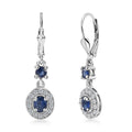 Kashmir Kyanite and White Zircon Lever Back Earrings in Platinum Over Sterling Silver 1.75 ctw - Sticky add to cart bar