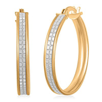 Diamond Cut Stardust Sterling Silver 25mm Earrings (3 g)