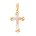 14K Tri-Color Gold Cross Pendant 0.28 Grams - Sticky add to cart bar