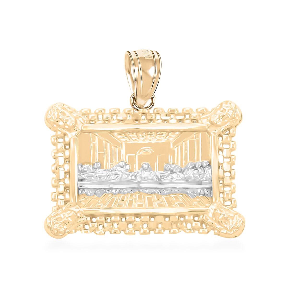Made in America 10K Yellow and White Gold Last Supper Pendant 2.70 Grams