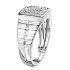 Moissanite Men's Ring in Platinum Over Sterling Silver (Size 10.0) 1.00 ctw