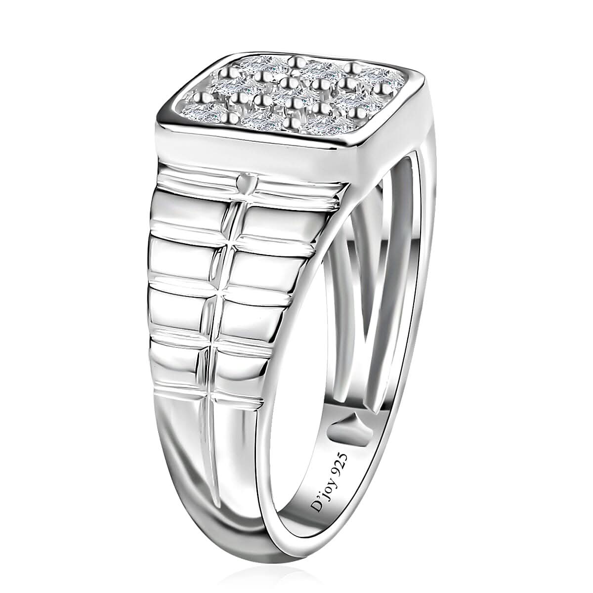 Moissanite Men's Ring in Platinum Over Sterling Silver (Size 10.0) 1.00 ctw (4)