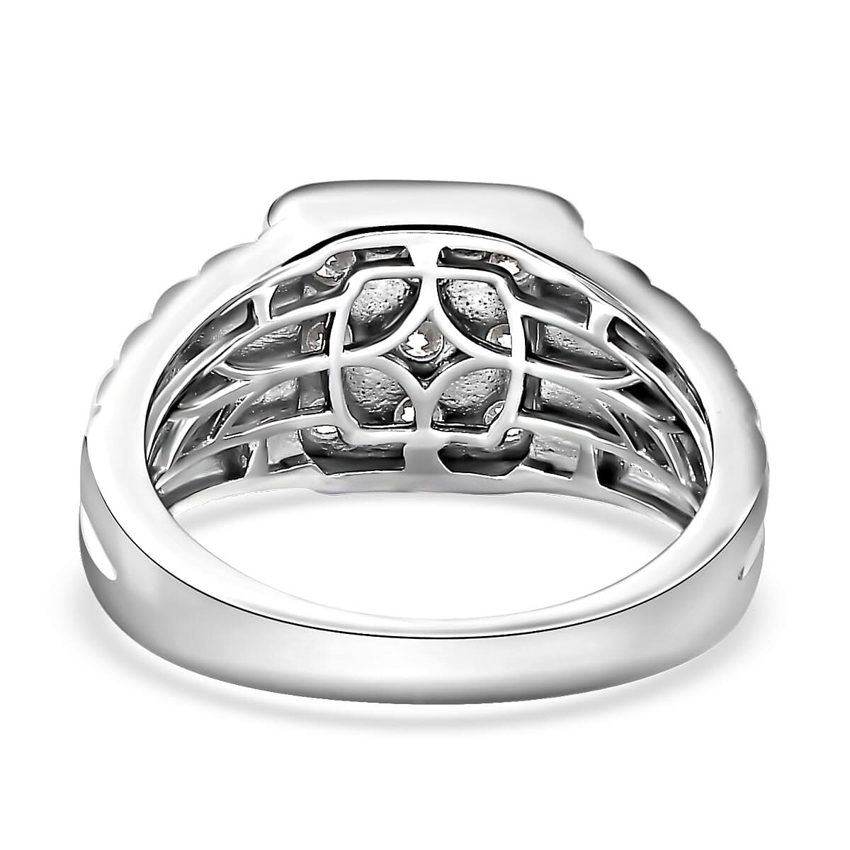 Moissanite Men's Ring in Platinum Over Sterling Silver (Size 10.0) 1.00 ctw (5)