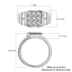Moissanite Men's Ring in Platinum Over Sterling Silver (Size 10.0) 1.00 ctw
