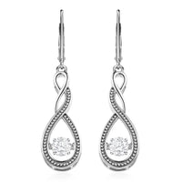 Moissanite Lever Back Earrings in Platinum Over Sterling Silver 0.90 ctw