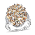 Premium Imperial Topaz and White Zircon Ring in Platinum Over Sterling Silver (Size 10.0) 4.15 ctw - Sticky add to cart bar
