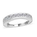 Moissanite Eternity Band Ring in Platinum Over Sterling Silver (Size 10.0) 1.00 ctw - Sticky add to cart bar