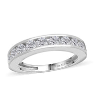Moissanite Eternity Band Ring in Platinum Over Sterling Silver (Size 10.0) 1.00 ctw