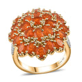 TLV Crimson Fire Opal, White Zircon Ring in Vermeil YG Over Sterling Silver (Size 10.0) 3.30 ctw - Sticky add to cart bar
