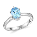 Certified & Appraised Luxoro 14K White Gold AAA Santa Maria Aquamarine and I2 Diamond Ring 1.25 ctw - Sticky add to cart bar