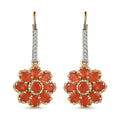 TLV Crimson Fire Opal, White Zircon Earrings in Vermeil YG Over Sterling Silver 2.60 ctw - Sticky add to cart bar