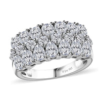 Epic Deal Moissanite Ring in Platinum Over Sterling Silver (Size 6.0) 2.65 ctw