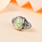 Artisan Crafted Ethiopian Welo Opal Solitaire Ring in Sterling Silver (Size 10.0) 4.20 ctw